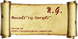 Mocsáry Gergő névjegykártya